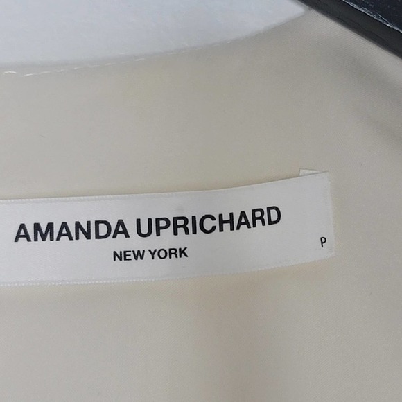 Amanda Uprichard Irvina Mini Dress XS Ivory Flutter‎ Sleeve V-Neck Flounce Hem - Picture 6 of 12